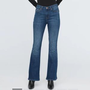 DU/ER high waisted stretchy flare leg jeans size 26 dark wash